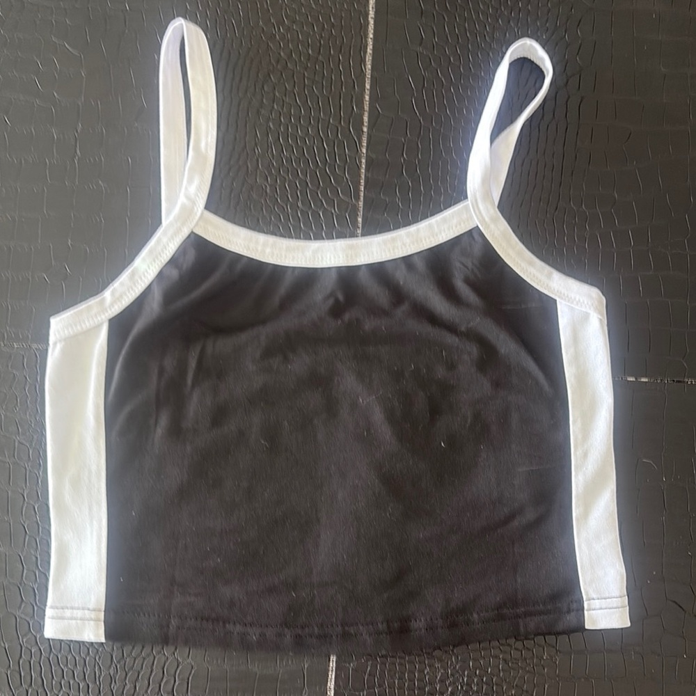 Black and White Cropped Tank Top